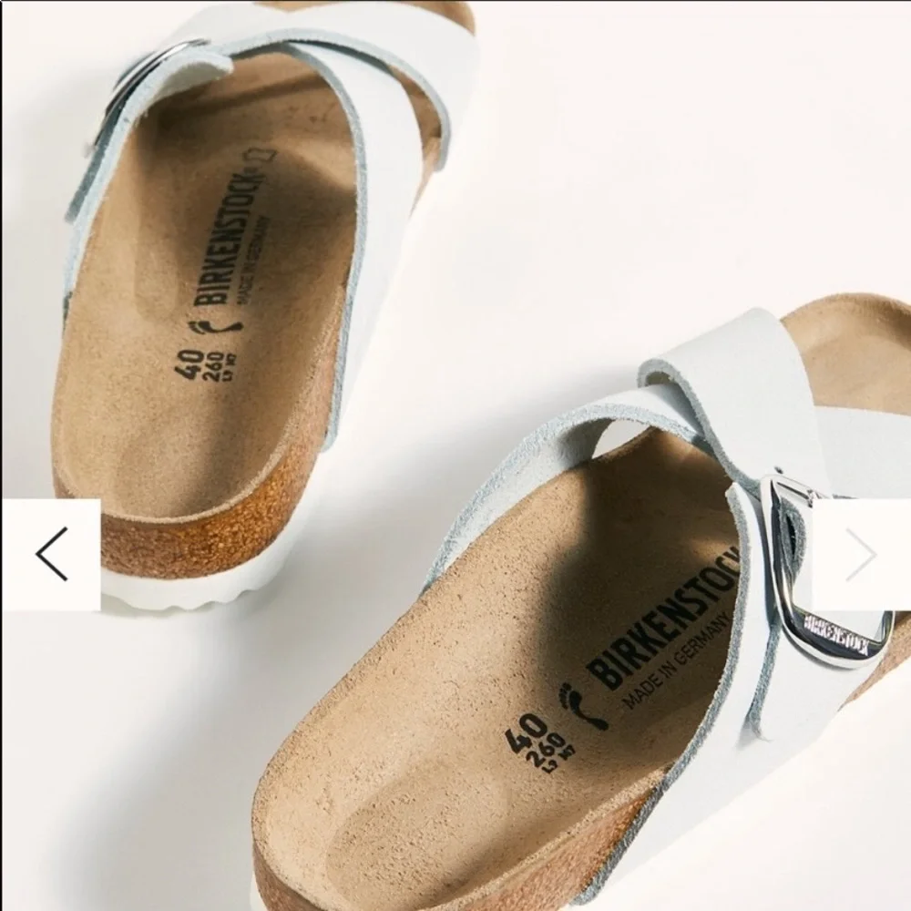 Birkenstock Siena Washed White Metallic Big Buckle Sandal - Picture 3 of 9